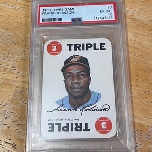 1968 Topps Game Frank Robinson PSA 6 Baseball Card